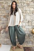 Basso Shirring Genie Pant Deep Moss